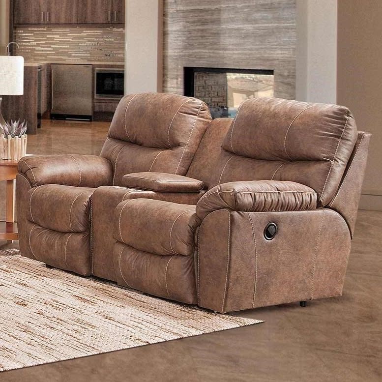 Reclining discount console loveseat